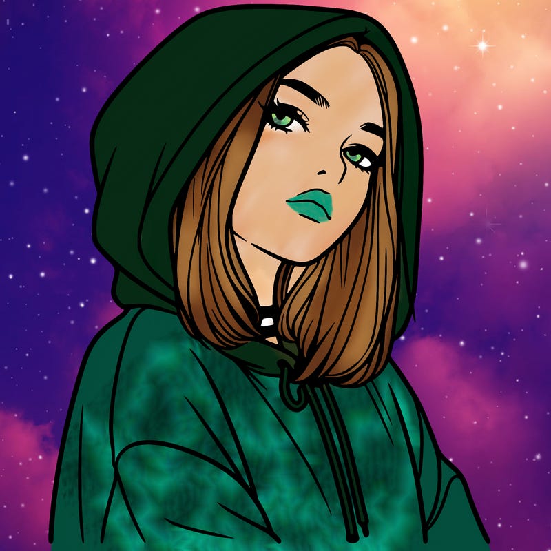 a realistic girl in a hoodie