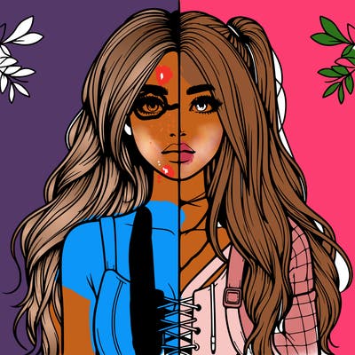 realistic girl split