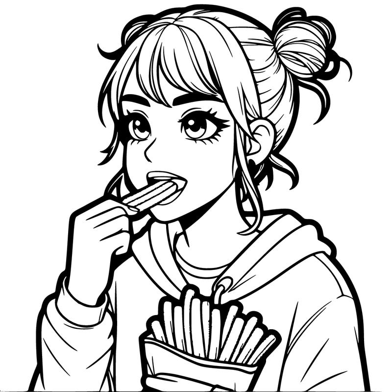 teen girl eating takis