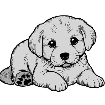 a cute realistic puppy