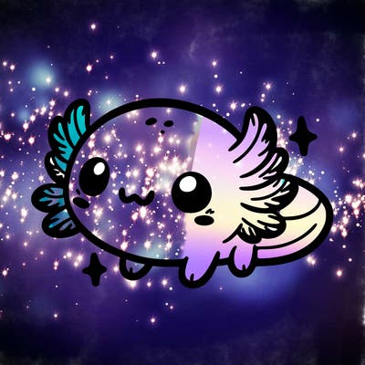 cute easy baby axolotl