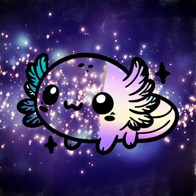 cute easy baby axolotl