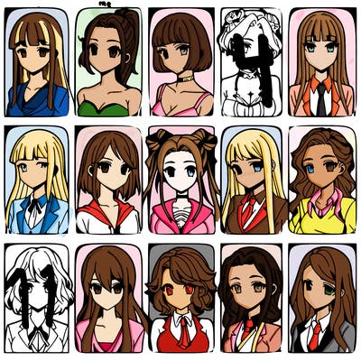 girls that look diffrent anime