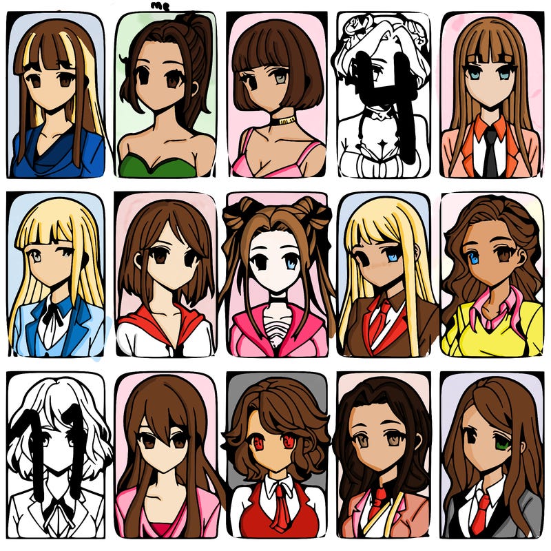 girls that look diffrent anime