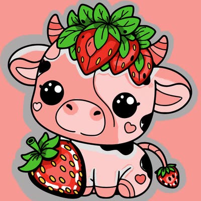 cute strawberry cow