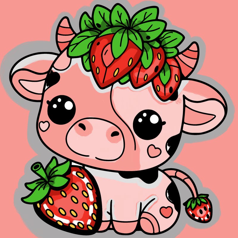 cute strawberry cow