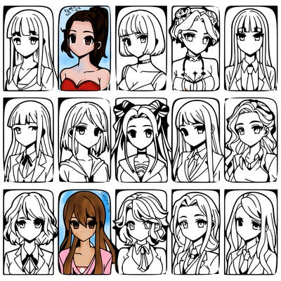 girls that look diffrent anime