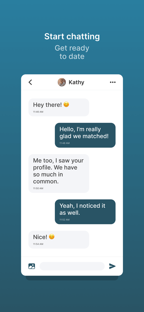 Sober Dating Service App - Chat conversation between two users on the Sober Dating Service App interface.
