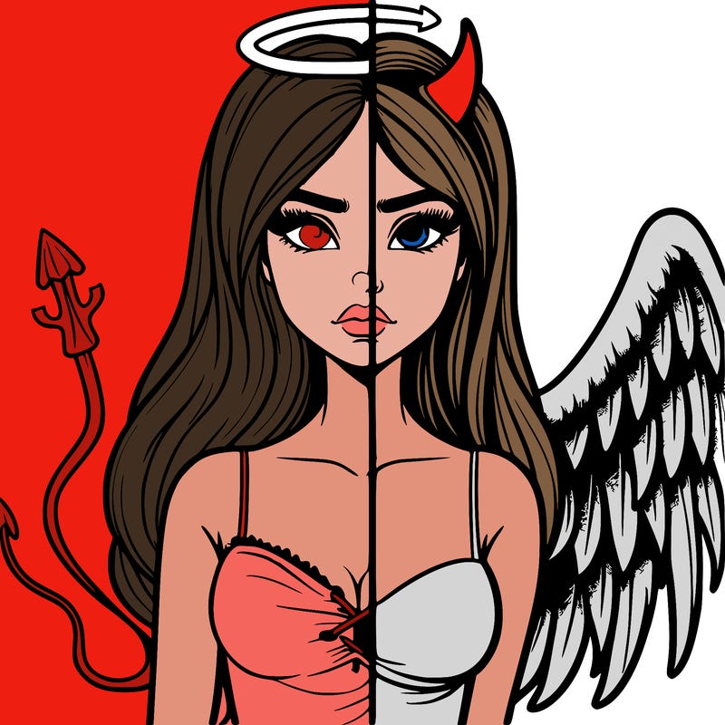 devil vs angel realistic girl