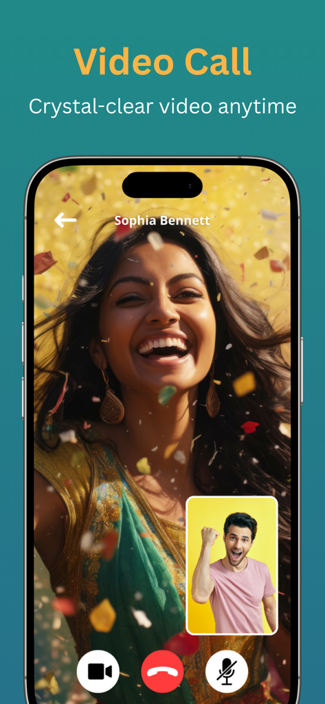 New Connect+ - Interface of the New Connect plus app showing a crystal clear video call feature.