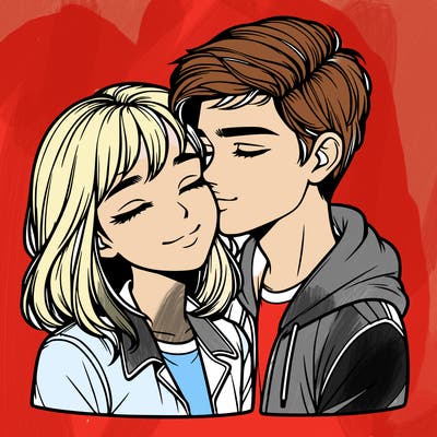 realistic girl and boy  love