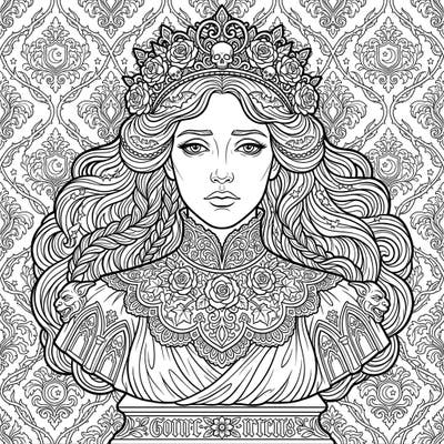 Embark on a captivating journey into the world of gothic art with this stunning portrait sculpture coloring page. Adorned with intricate details and melancholic beauty, this design offers a truly immersive coloring experience for enthusiasts of dark romance and fantasy.