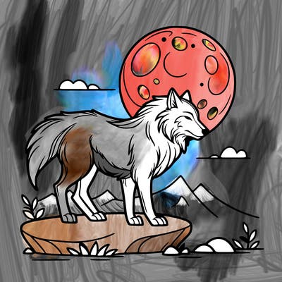 wolf moonlight