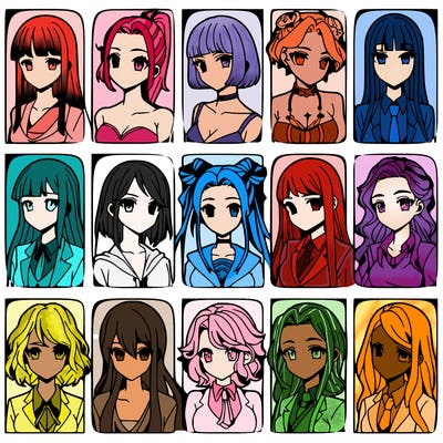 girls that look diffrent anime