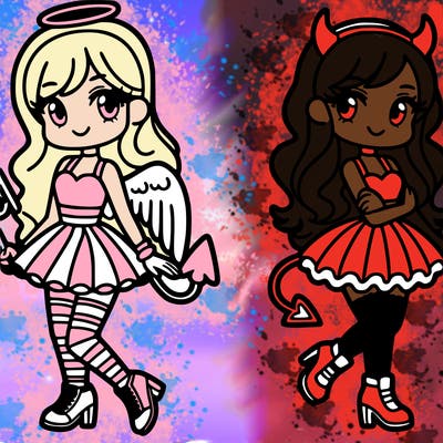 angel and devil girls that are freinds
