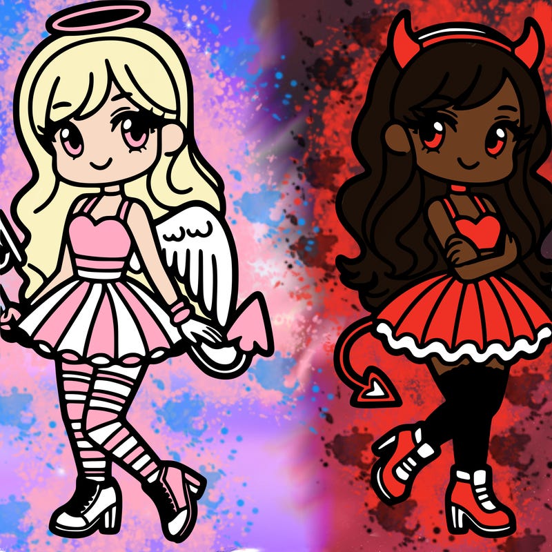 angel and devil girls that are freinds