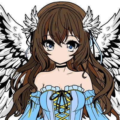 manga girl with wings