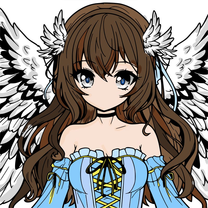 manga girl with wings