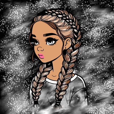 realistic girl with braids