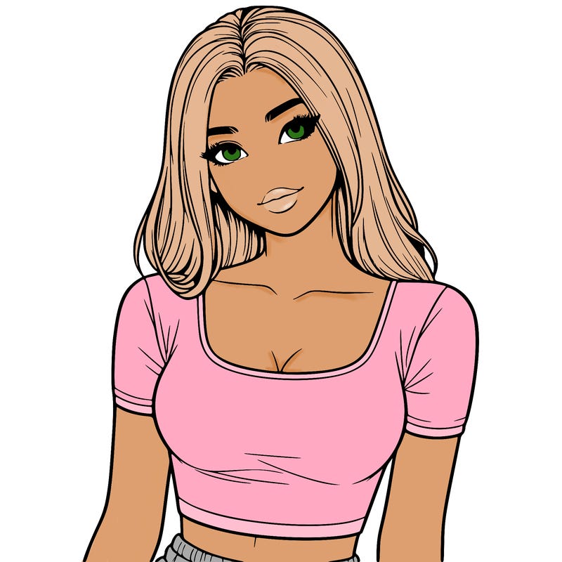 realistic girl with crop top