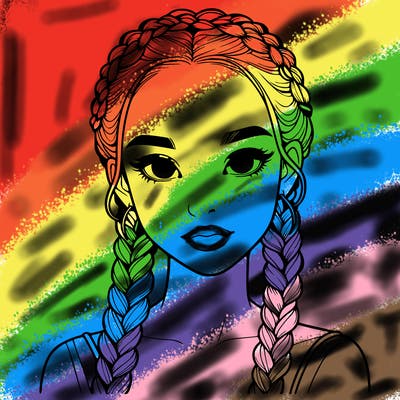 realistic girl with braids