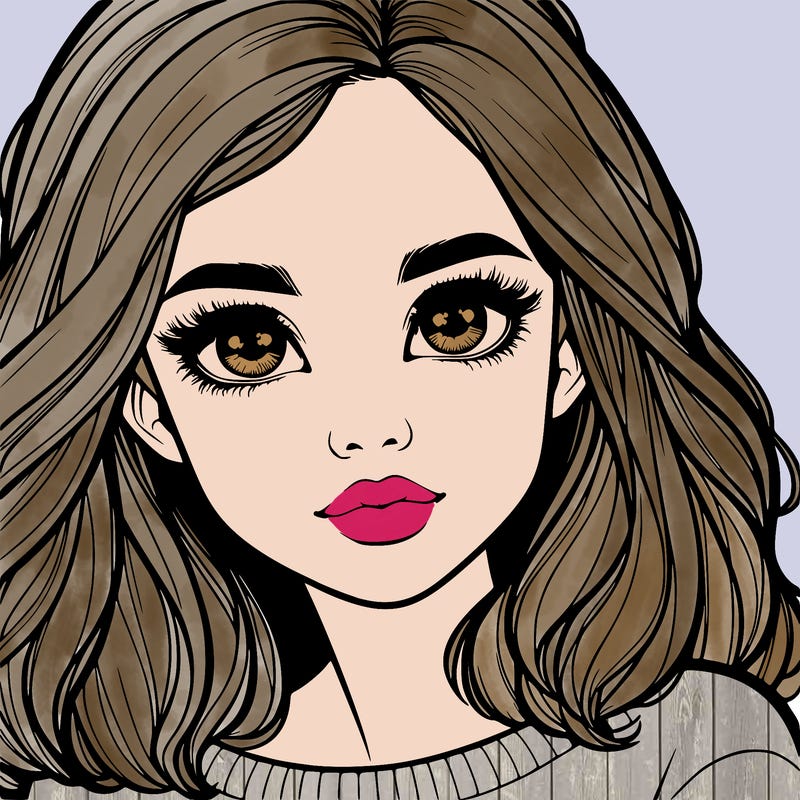 realistic girl whith cute eyes