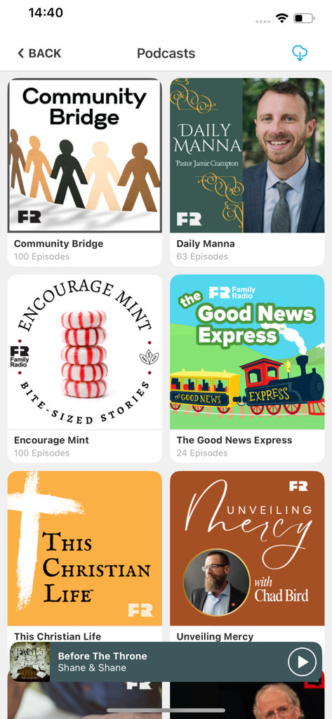 Family Radio - A library of Christian podcasts and Bible teaching programs on the Family Radio app.