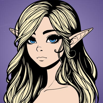 elf girl realistic dark fantasy