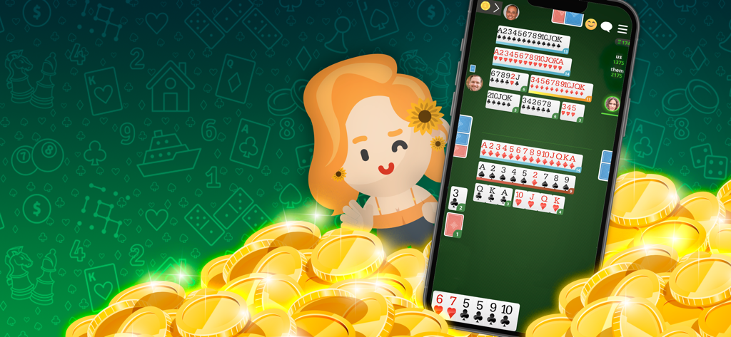 Buraco MegaJogos: Cartas - Mobile gameplay of Buraco MegaJogos featuring card sequences and virtual gold coins