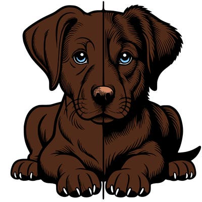 realistic dog split picture