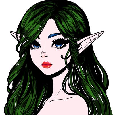 elf girl realistic dark fantasy