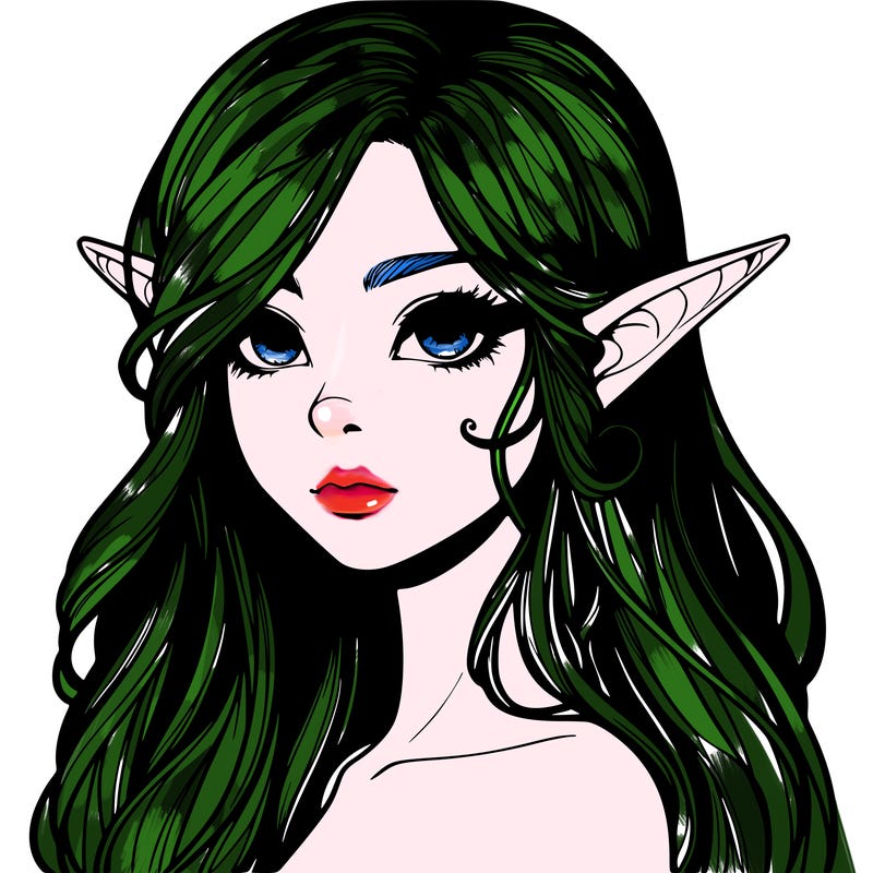 elf girl realistic dark fantasy