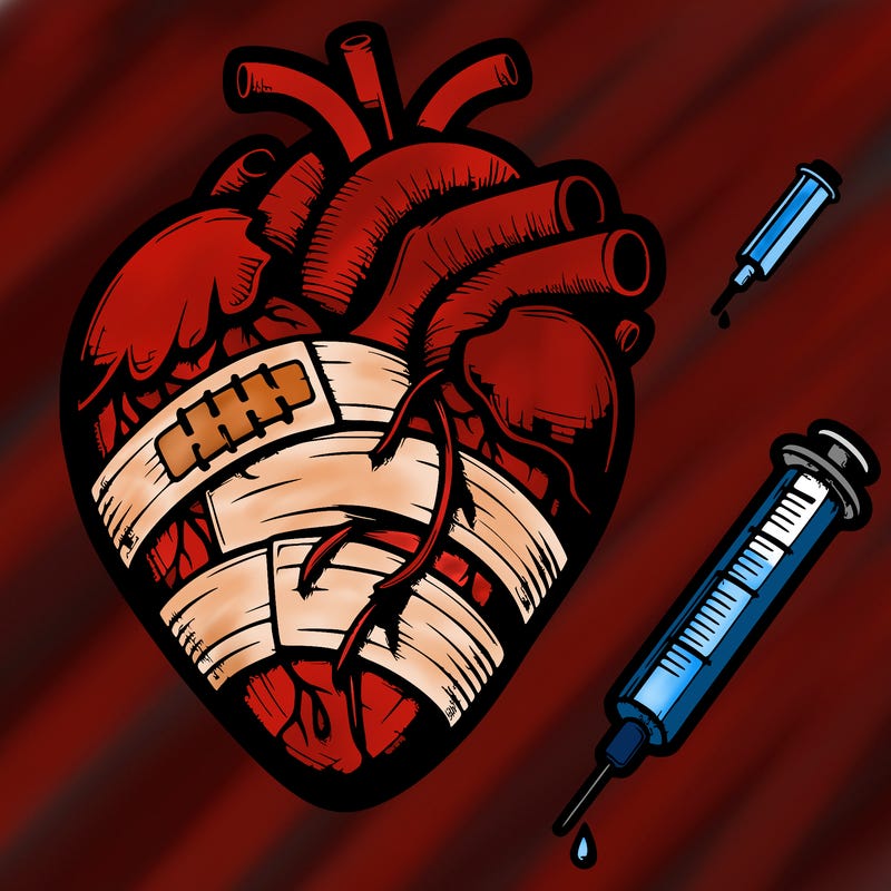 realistic bandaged heart