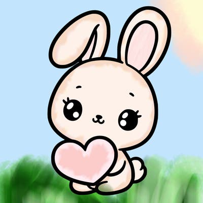 cutebunny holding heart