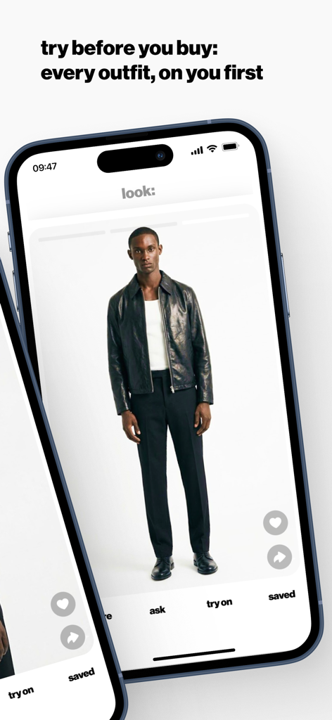 Look AI app interface showing an AI generated outfit on a virtual avatar