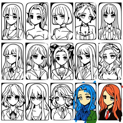 girls that look diffrent anime