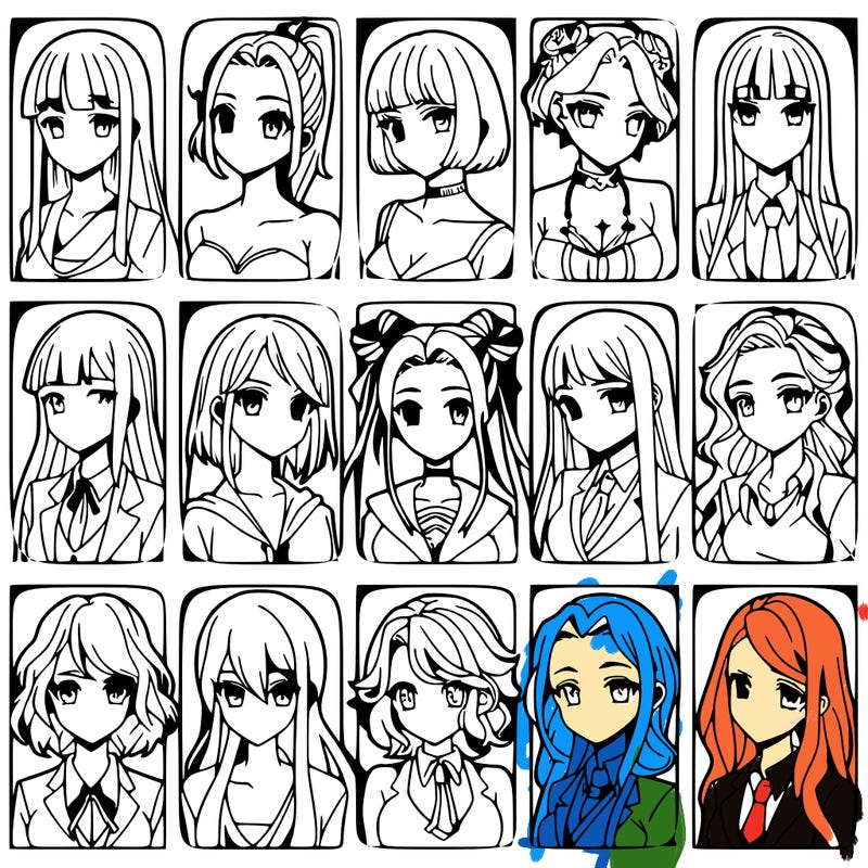 girls that look diffrent anime