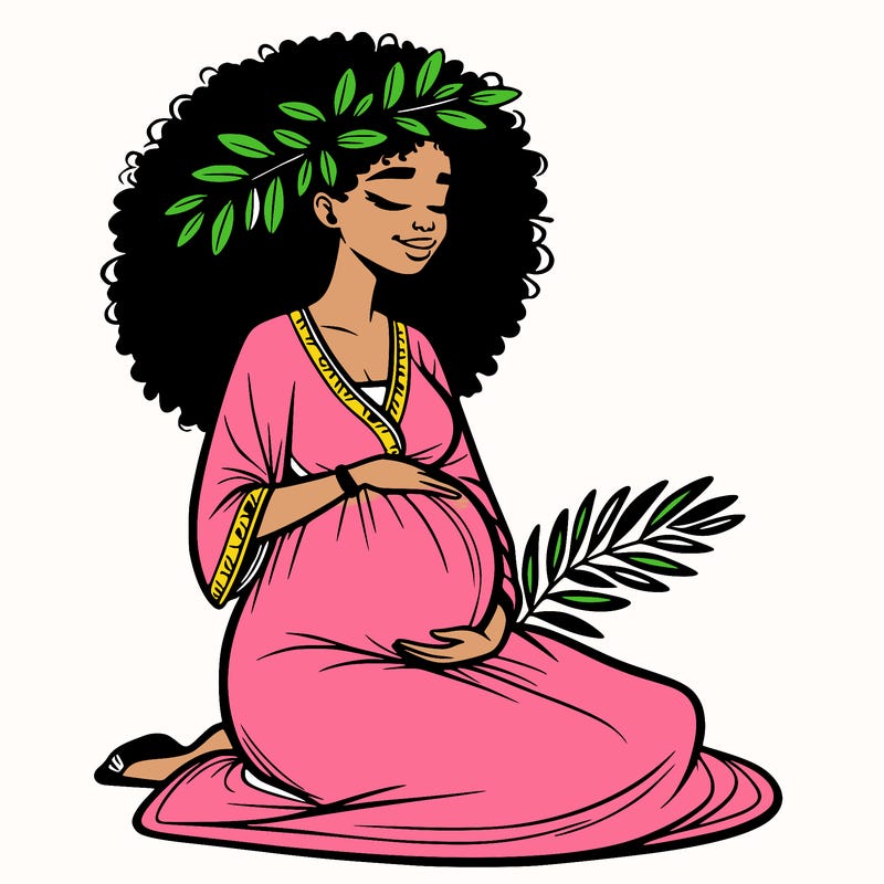 pregnant african american woman black and white