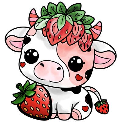 cute strawberry cow
