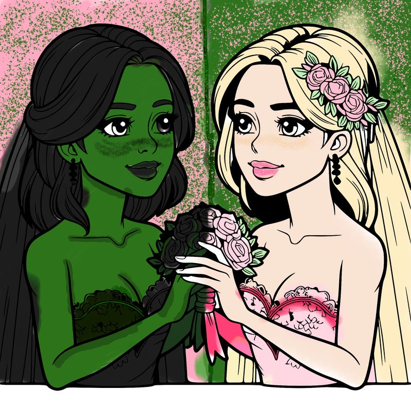 two realistic  women marrying each other