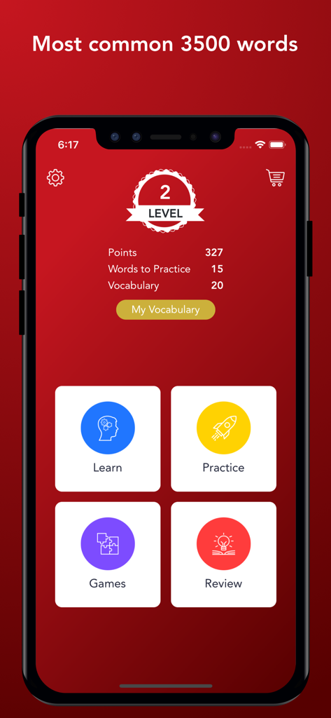 Tobo: Learn Turkish Vocabulary - A smartphone displaying the Tobo Turkish vocabulary app dashboard with progress levels and learning feature categories.