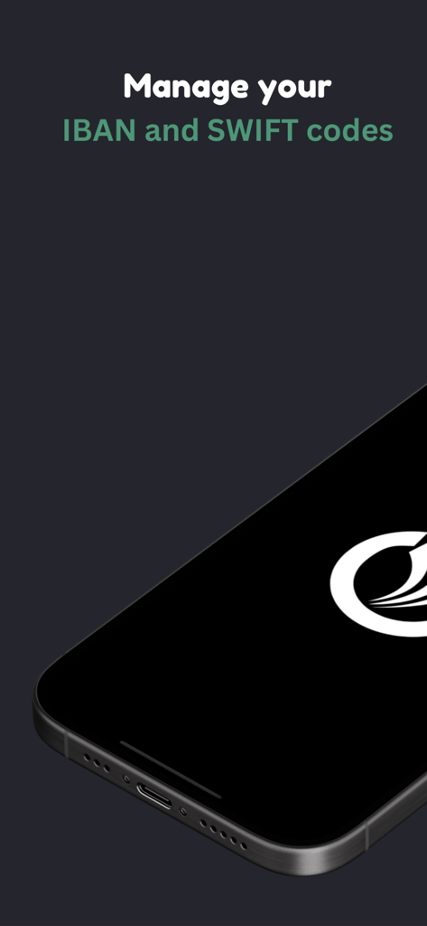 IBAN | Swift Wallet Account - Interfaccia dell'app mobile per la gestione di codici IBAN e SWIFT