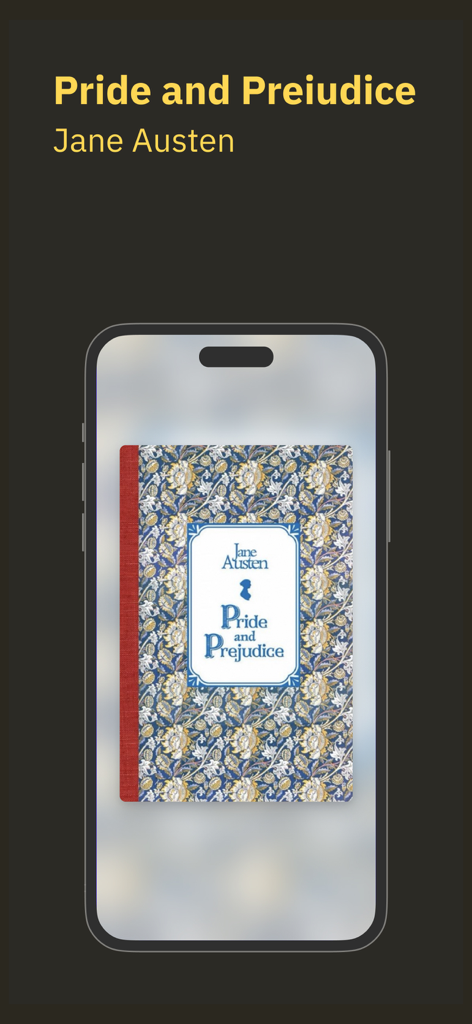 MyBook: books and audiobooks - A smartphone screen displaying the book cover of Pride and Prejudice by Jane Austen in the MyBook app
