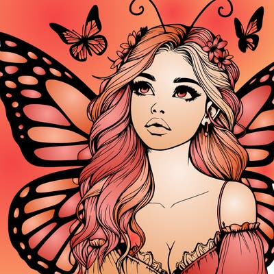 butterfly fairy realistic girl