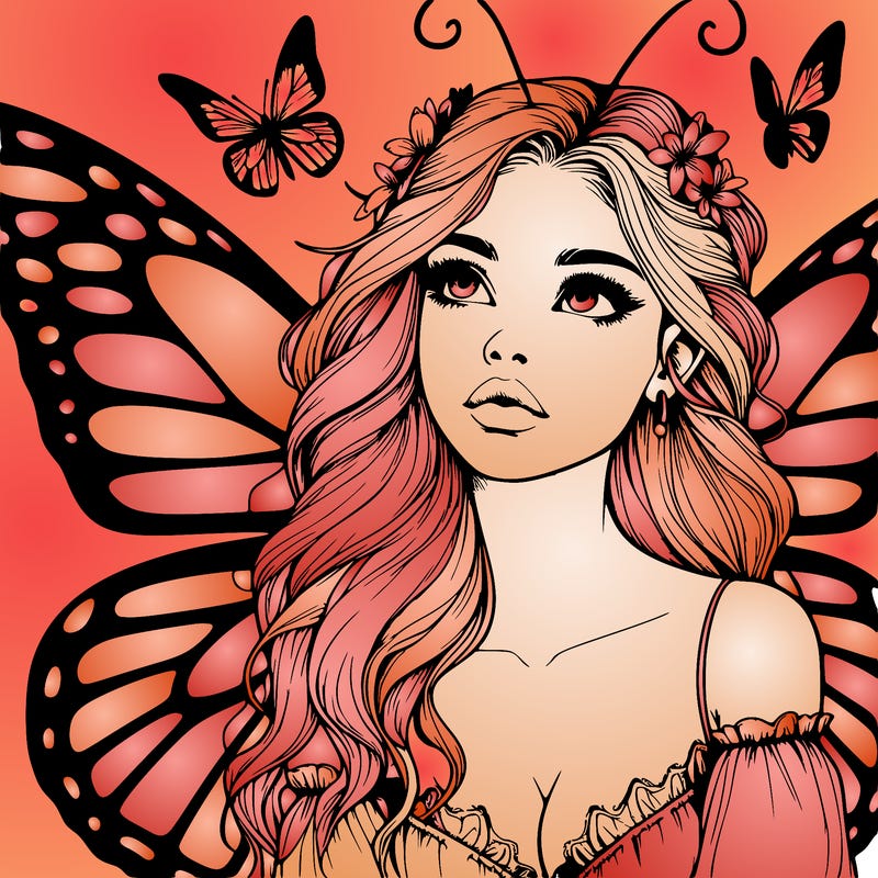 butterfly fairy realistic girl