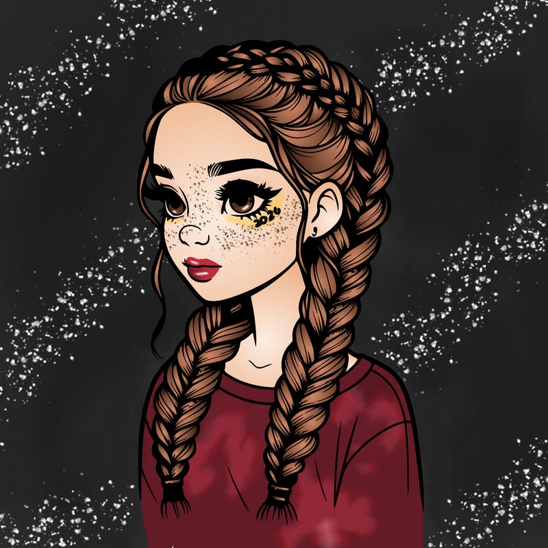 realistic girl with braids