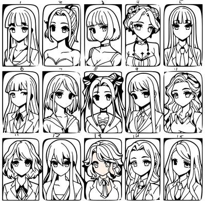 girls that look diffrent anime