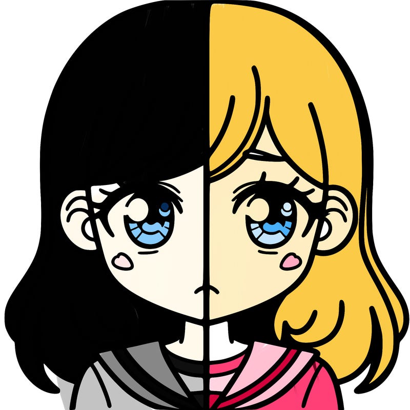 a split of a girl