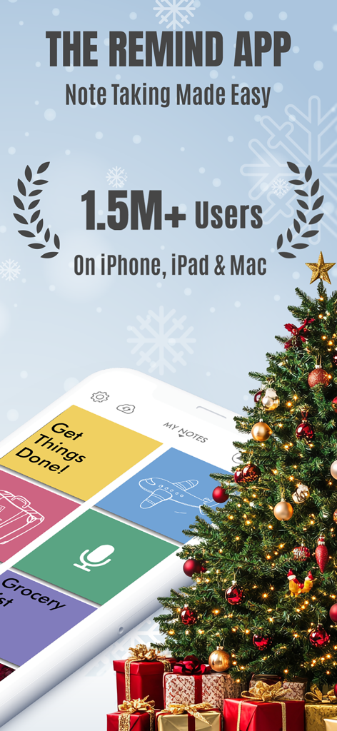 Sticky Notes App Remind Widget - Promotional screen for the Sticky Notes App Remind Widget showcasing 1.5 million users and a visual note-taking interface.