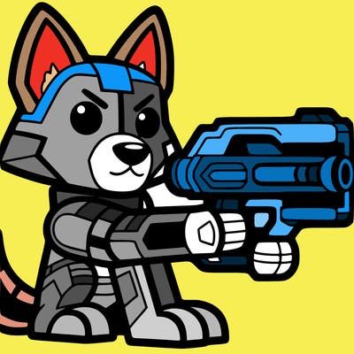 a dog in fortnite with a spase 12